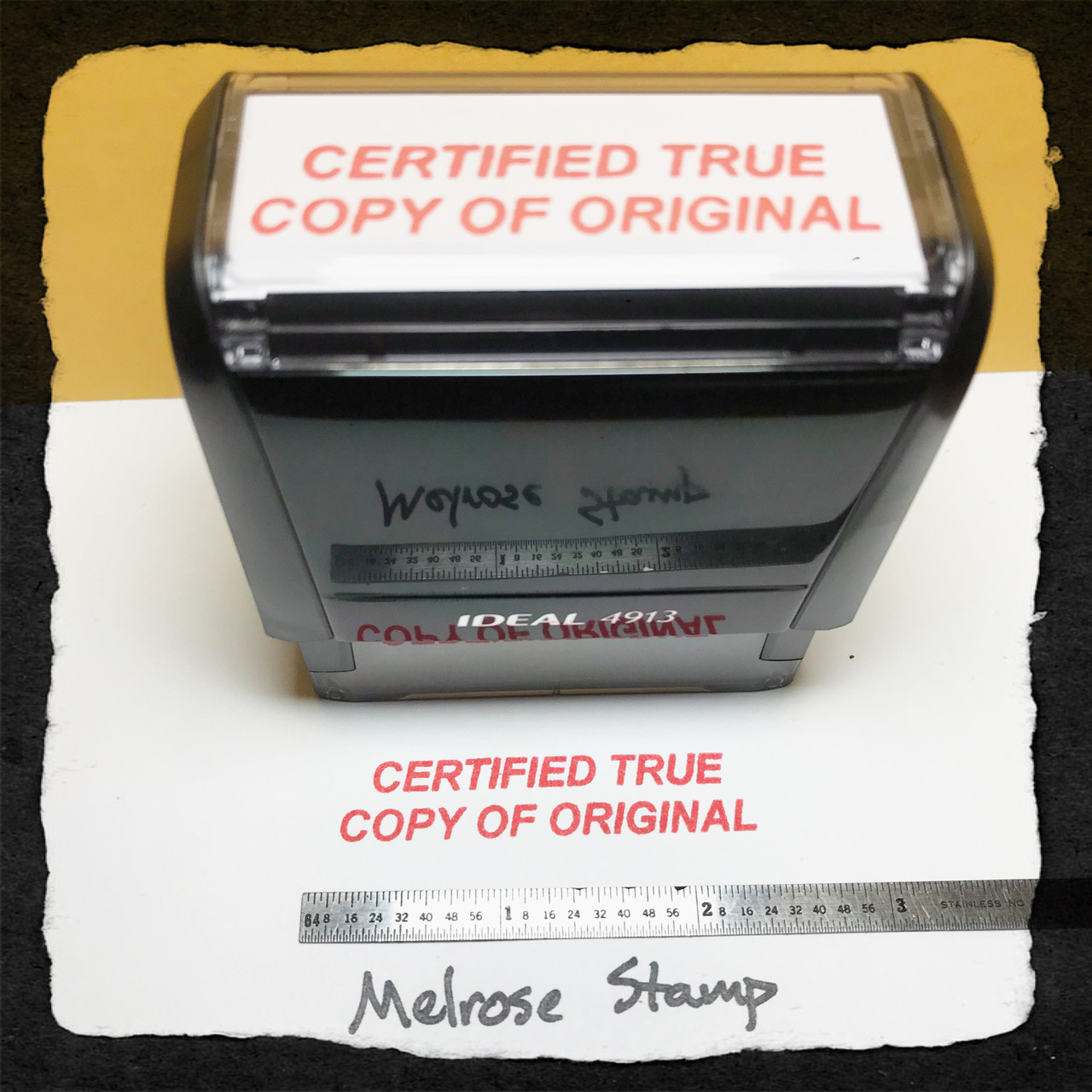 CERTIFIED TRUE COPY OF ORIGINAL Rubber stamp for office use self